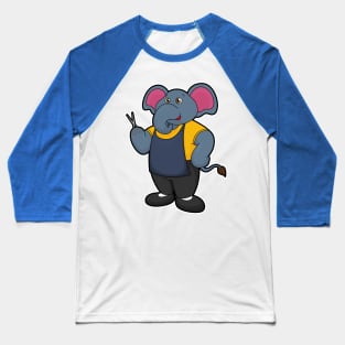 Elephant as Hairdresser with Scissors Baseball T-Shirt